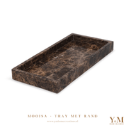 De luxe massief bruin, Dark Emperador MOOISA trays met rand 30x15x3cm, gemaakt van hoogwaardig marmer van zijn een prachtige toevoeging aan jouw interieur. Supermooi, stoer & luxe. 