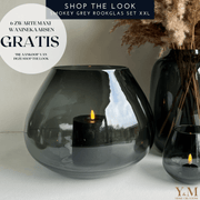 VTW Rookglas Grey Morava-Vaas - Shop jouw VTW Collectie bij Y&M Home Creations .  Deze VTW gave collectie wil je gewoon in huis hebben. Rookglas, Smokeyglas, Antraciet, Zwart