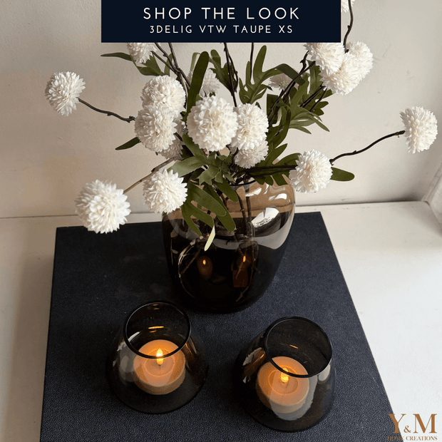 Ontdek VTW Rookglas Taupe XS Shop The Look (3-delig). Rookglazen Artic vaas & Tasman windlichten van Vase The World: luxe, trendy en betaalbare woonaccessoires.