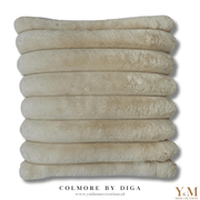 Rib Bont Cream Hazelnoot 50x50 Luxe Sierkussens Colmore by Diga, Past op jouw bank  sofa maar ook op bed. “Style je (lounge) bank, bed helemaal af met onze prachtige luxe kussens!”