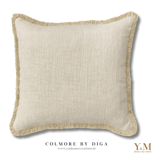 Luxe Linnenlook Sierkussen Cream | Sand (Cushion MAEVE). Ontdek de stijlvolle charme van onze luxe linnenlook sierkussens van het exclusieve merk Colmore by Diga.  Shop by Y&M Home Creations
