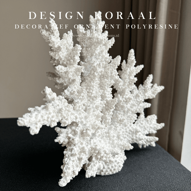 Decoratief Ornament Koraal XL Wit  Luxe, modern, deco object gemaakt van polyresine met een moderne uitstraling. Prachtig als decoratie item op een salontafel of in een vakkenkast. 