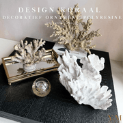 Decoratief Ornament Koraal L Wit  Luxe, modern, deco object gemaakt van polyresine met een moderne uitstraling. Prachtig als decoratie item op een salontafel of in een vakkenkast. 