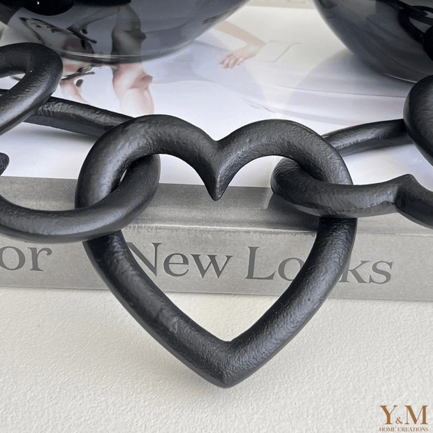 Design Metalen Ornament Hart Ketting Zwart Shop bij Y&M Home Creations