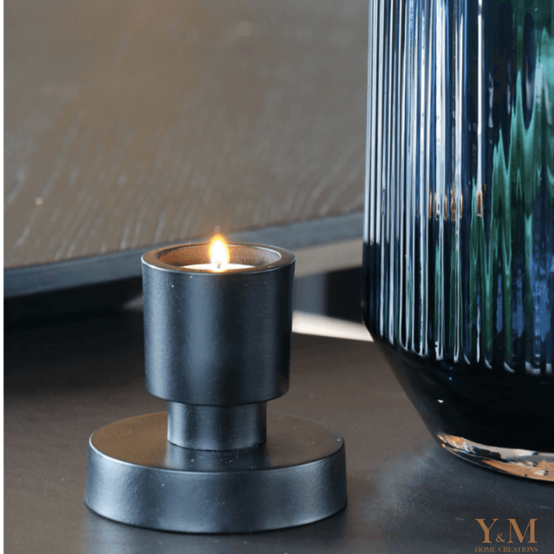 Design Metalen kaarsenhouder Zwart Shop bij Y&M Home Creations