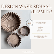 Taupe | Bruin Wave schaal, keramiek.  Prachtige waaier schaal | Kom. Vorm van een koffiefilter. Mooi als decoratie of voor praktisch gebruik: deze plissékom past altijd en in elk interieur!