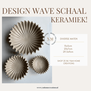 Sand | BeigeWave schaal, keramiek.  Prachtige waaier schaal | Kom. Vorm van een koffiefilter. Mooi als decoratie of voor praktisch gebruik: deze plissékom past altijd en in elk interieur!