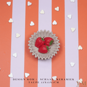 Taupe | Bruin Wave schaal, keramiek.  Prachtige waaier schaal | Kom. Vorm van een koffiefilter. Mooi als decoratie of voor praktisch gebruik: deze plissékom past altijd en in elk interieur!