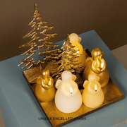 Unieke LED Engel Kaars Goud | Wit Kerst Accessoires. Geen walm en geen druipend kaarsvet meer. Gemaakt van wax. Lijkt & voelt net echt