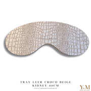 Luxe, Exclusief Kidney Tray Croco Leer Beige | Taupe 60cm. Stijl jouw luxe, trendy woonaccessoires af op een uniek dienblad | tray en steel de show in jouw interieur.