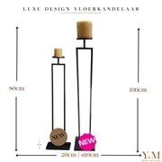 Prachtige Luxe Design zwarte metaal voetkandelaar 80cm van Vase The World, met een modern strak uiterlijk.  “Mooie chique, moderne kaarsenhouder. Een statement in jouw interieur!” Shop bij Y&M