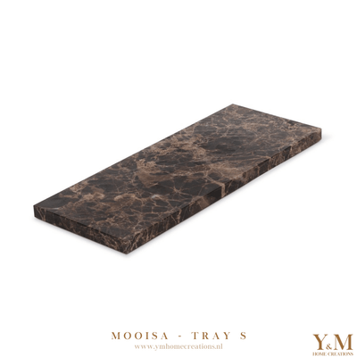 De luxe massief bruin, Dark Emperador MOOISA tray 25x10cm, gemaakt van hoogwaardig marmer van zijn een prachtige toevoeging aan jouw interieur. Supermooi, stoer & luxe. 