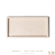 De luxe natuurlijk massief beige, crème marmer MOOISA trays met rand, gemaakt van hoogwaardig marmer van zijn een prachtige toevoeging aan jouw interieur. Supermooi, stoer & luxe. 