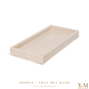 De luxe natuurlijk massief beige, crème marmer MOOISA tray met rand 30x15cm, gemaakt van hoogwaardig marmer van zijn een prachtige toevoeging aan jouw interieur. Supermooi, stoer & luxe. 