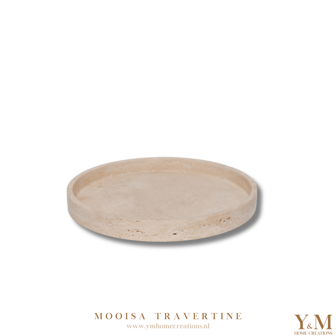 MOOISA Travertine Tray Beige ovaal 30x15cm - Y&M Home Creations