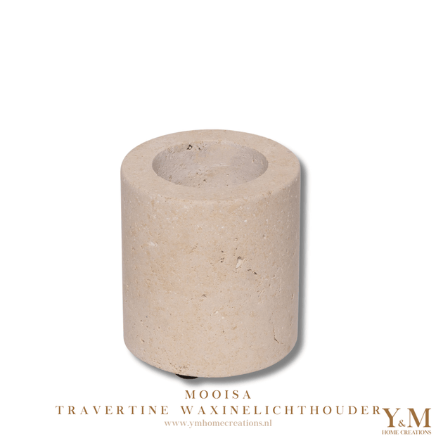 6x7cm MOOISA Luxe travertine Design Waxinelichthouder van MOOISA. Prachtige toevoeging aan jouw interieur. Supermooi, elegant, stoer & luxe Kandelaar, gemaakt uit mooi natuurlijk massief beige, crème travertijn. TREND VAN 2024