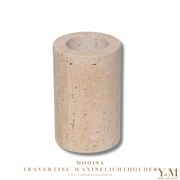 MOOISA Luxe travertine Design Waxinelichthouder 6x10cm van MOOISA. Prachtige toevoeging aan jouw interieur. Supermooi, elegant, stoer & luxe Kandelaar, gemaakt uit mooi natuurlijk massief beige, crème travertijn. TREND VAN 2024