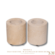 6x7cm MOOISA Luxe travertine Design Waxinelichthouder van MOOISA. Prachtige toevoeging aan jouw interieur. Supermooi, elegant, stoer & luxe Kandelaar, gemaakt uit mooi natuurlijk massief beige, crème travertijn. TREND VAN 2024