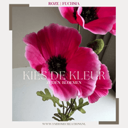 Zijden Bloem SET  -  SPRING IS IN THE AIR - Hoog kwaliteit Zijdenbloem Klaproos & Daphne, Silk Flowers, Kunstbloem met keramieke vaas