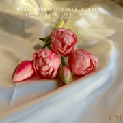 Hoog kwaliteit kunst Dubbele Tulpen bosje van 5st. 29cm, Licht Roze. Maak jouw vaas compleet met mooie Real Touch PioenTulpen (Tulips). Zijden | Kunst bloemen. Shop bij Y&M Home Creations