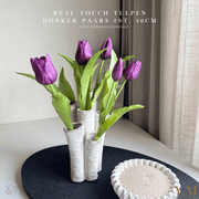 Hoog kwaliteit kunst Zijden Real Touch Tulpen 7st. 30cm, Donker Paars. Maak jouw vaas compleet met mooie Real Touch Tulpen (Tulips). Zijden | Kunst bloemen. Shop bij Y&M Home Creations