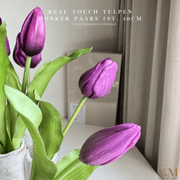 Hoog kwaliteit kunst Zijden Real Touch Tulpen 7st. 30cm, Donker Paars. Maak jouw vaas compleet met mooie Real Touch Tulpen (Tulips). Zijden | Kunst bloemen. Shop bij Y&M Home Creations