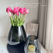 Hoog kwaliteit kunst Zijden Real Touch Tulpen 7st. 43cm, Fuchsia Roze. Maak jouw vaas compleet met mooie Real Touch Tulpen (Tulips). Zijden | Kunst bloemen. Shop bij Y&M Home Creations