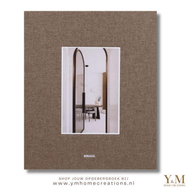 SOLULU - Calm Living Opbergboek (M) - Bruin | Taupe met een prachtige bruin tint foto - Boek met de uitstraling van een écht koffietafelboek! Perfect voor in een serene (Japandi) woonstijl.