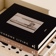 SOLULU - Monochrome Living Opbergboek (M) - Zwart (met zwart wit foto) met de uitstraling van een écht koffietafelboek! Perfect voor in een serene (Japandi) woonstijl.