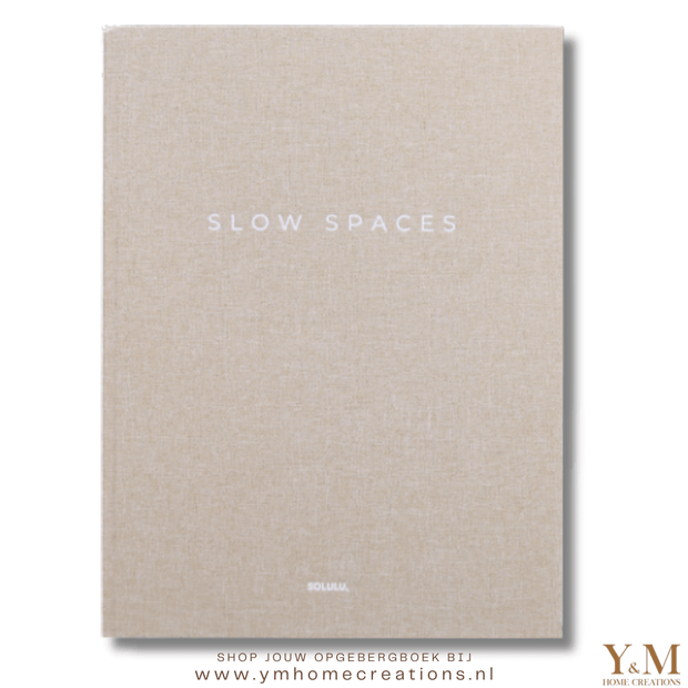 SOLULU - Slow Spaces Opbergboek (XL) - Beige opbergbox.  Boek met de uitstraling van een écht koffietafelboek! Perfect voor in een serene (Japandi) woonstijl.