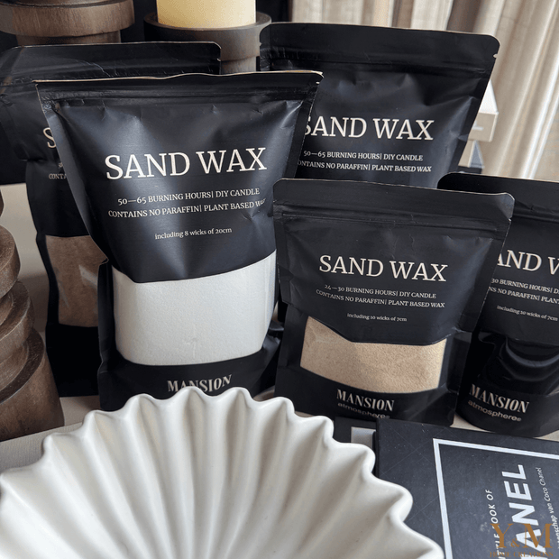 Sand Wax - Kaarsen zand - Cadeau Set met Keramieken Wave Schaal - Shop deze met GRATIS EXTRA LONTEN bij Y&M Home Creations