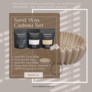 Sand Wax - Kaarsen zand - Cadeau Set met Keramieken Wave Schaal - Shop deze met GRATIS EXTRA LONTEN bij Y&M Home Creations
