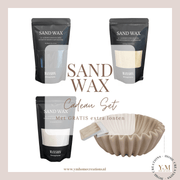 Sand Wax - Kaarsen zand - Cadeau Set met Keramieken Wave Schaal - Shop deze met GRATIS EXTRA LONTEN bij Y&M Home Creations