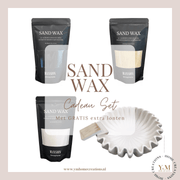 Sand Wax - Kaarsen zand - Cadeau Set met Keramieken Wave Schaal - Shop deze met GRATIS EXTRA LONTEN bij Y&M Home Creations