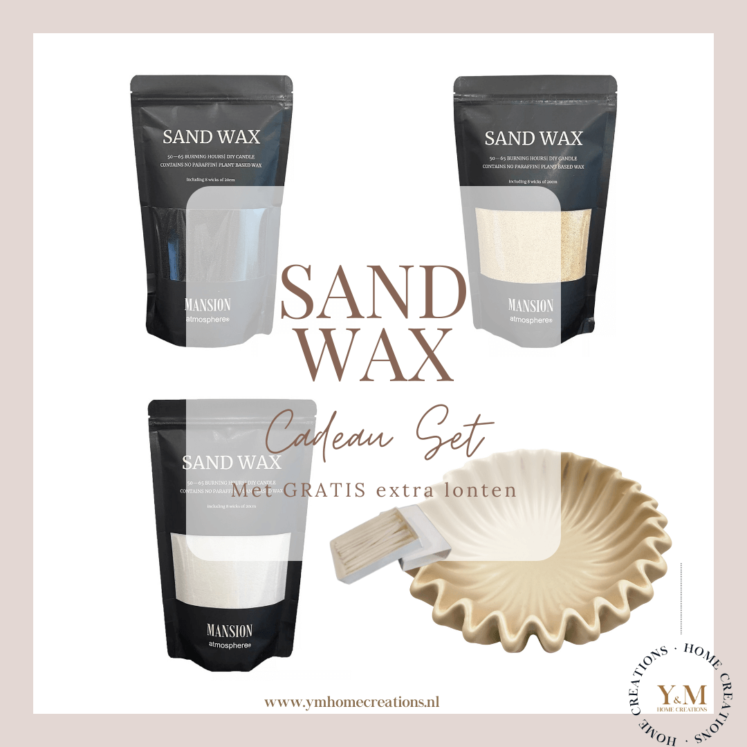 🎁 CADEAU SET Sand Wax met GRATIS EXTRA LONTEN - Wave Beige L