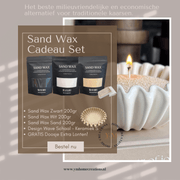 Sand Wax - Kaarsen zand - Cadeau Set met Keramieken Wave Schaal - Shop deze met GRATIS EXTRA LONTEN bij Y&M Home Creations