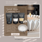 Sand Wax - Kaarsen zand - Cadeau set met Keramieken Wave Schaal - Shop deze met GRATIS EXTRA LONTEN bij Y&M Home Creations