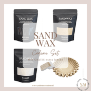 Sand Wax - Kaarsen zand - Cadeau Set met Keramieken Wave Schaal - Shop deze met GRATIS EXTRA LONTEN bij Y&M Home Creations