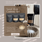 Sand Wax - Kaarsen zand - Cadeau Set met Keramieken Wave Schaal - Shop deze met GRATIS EXTRA LONTEN bij Y&M Home Creations