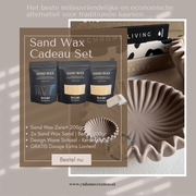 Sand Wax - Kaarsen zand - Cadeau Set met Keramieken Wave Schaal - Shop deze met GRATIS EXTRA LONTEN bij Y&M Home Creations