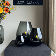 Y&M Home Creations Rookglas Windlicht Tasman Grey XS  - Koop direct jouw favoriete rookglas waxinelichthouder - Eric Kuster Stijl en je bent verzekerd van een windlicht die overal zal schitteren!