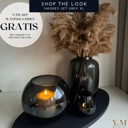 VTW Rookglas Grey Zambezi Vaas  | Windlicht- Shop jouw VTW Collectie bij Y&M Home Creations .  Deze VTW gave collectie wil je gewoon in huis hebben. Rookglas, Smokeyglas, Grey