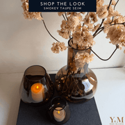 VTW Rookglas Vaas Seim Taupe S - 25x37cm