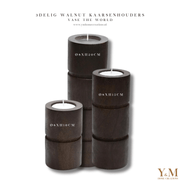 3delig Prachtige Luxe Design Kaarshouder Walnut Broomfield Bruin - duurzaam hout waxine kaarshouder Brown van Vase The World, met een modern strak uiterlijk. Shop bij Y&M