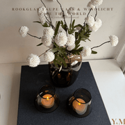 Vase The World Vaase Artic Taupe Rookglas XS & Tasman Windlicht Taupe XS - Koop het bij Y&M Home Creations 