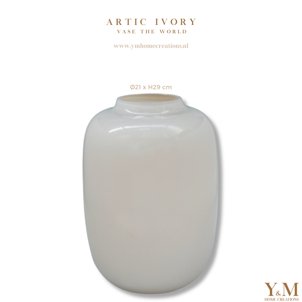 VTW Vaas Artic Ivory S - Ø21 x H29cm - Vase The World - Shop bij Y&M Home Creations jouw unieke vaas.