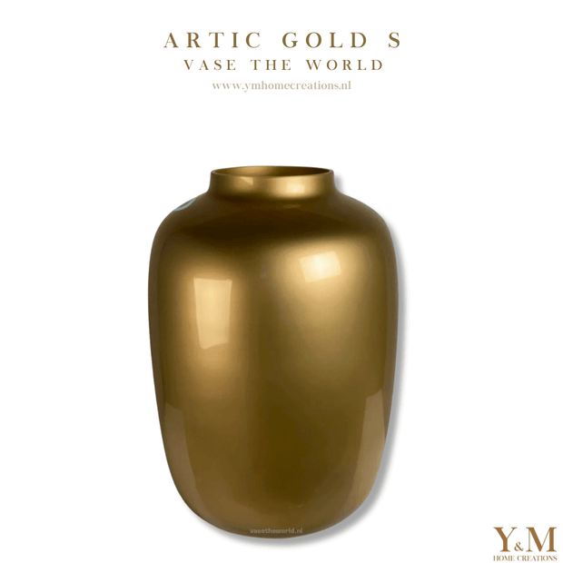 Artic Gold S 21x29cm - Vase The World - Shop bij Y&M  Deze unieke Gouden Kleur Vaas van het unieke merk Vase The World  is een mooi, luxe & exclusief item in elk interieur.
