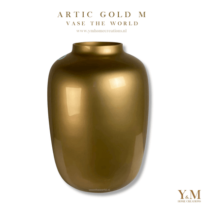 Artic Gold M 25x35cm - Vase The World - Shop bij Y&M  Deze unieke Gouden Kleur Vaas van het unieke merk Vase The World  is een mooi, luxe & exclusief item in elk interieur.