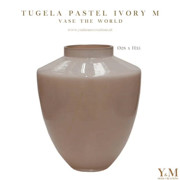 Tugela Pastel Vaas Ivory | Crème- Vase The World - Shop bij Y&M  Deze unieke Pastel Vaas van het unieke merk Vase The World  is een mooi, luxe & exclusief item in elk interieur.