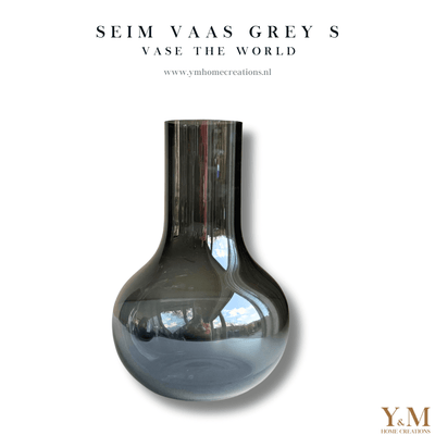 Y&M Home Creations Smokey Grey  Rookglas (fles pompoen) Vaas Seim - Grey Rookglas - Koop direct jouw favoriete rookglas - Eric Kuster Stijl en je bent verzekerd van een vaas die overal zal schitteren!
